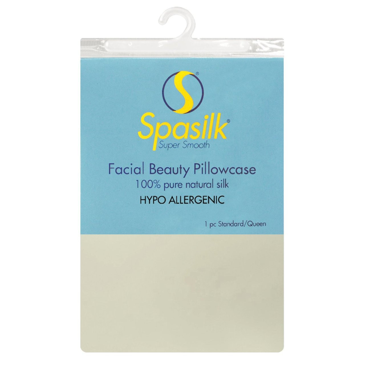 Spasilk 100 Silk Pillowcase, Standard/Queen, Ivory Spasilk Home and Baby